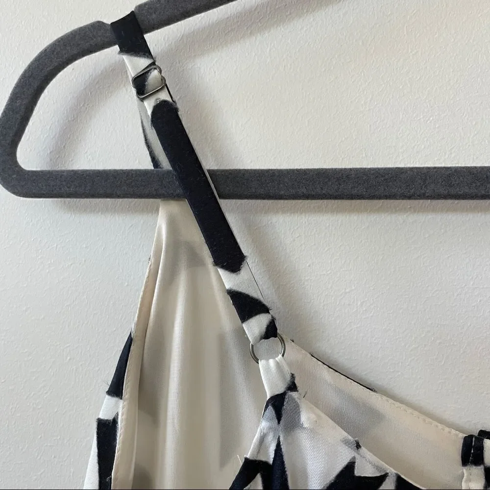 Alice + Olivia Rhi Printed Tiered Black and White Geometric Tank Dress XS - Picture 7 of 13
